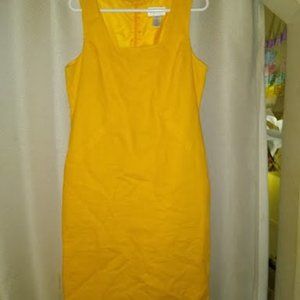 Chadwick's Women's Yellow Mini Dress w/square neckline.